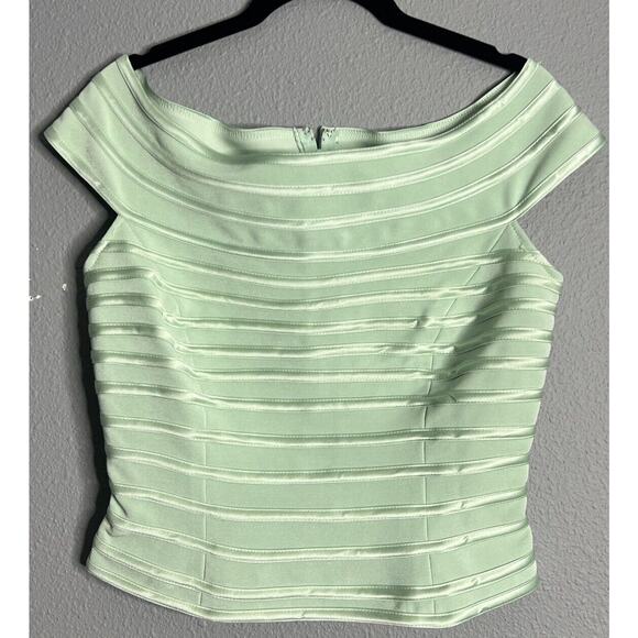 J.S. Collections Tops - JS Collections Womens Sz 6 Evening Zip Top Mint Formal - Off The Shoulder